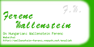 ferenc wallenstein business card